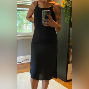 H&M Sheer Black Midi Slip Dress